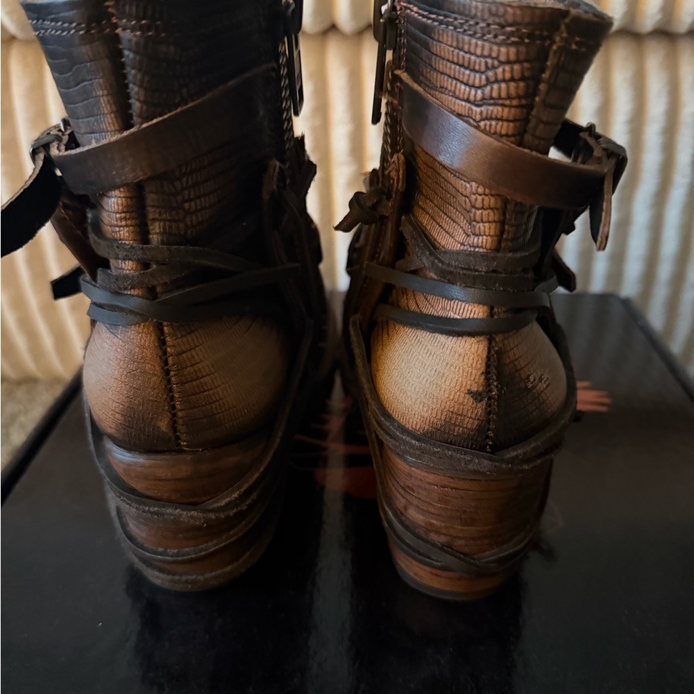 Freebird by Steven Crue-Copper Multi Strappy Ankle Boots - Picture 6 of 8